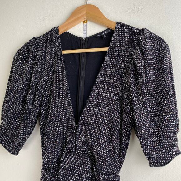 FOR LOVE & LEMONS Margaux Dress Size S Metallic Black Sparkle Bodycon Party Fun - Picture 10 of 16